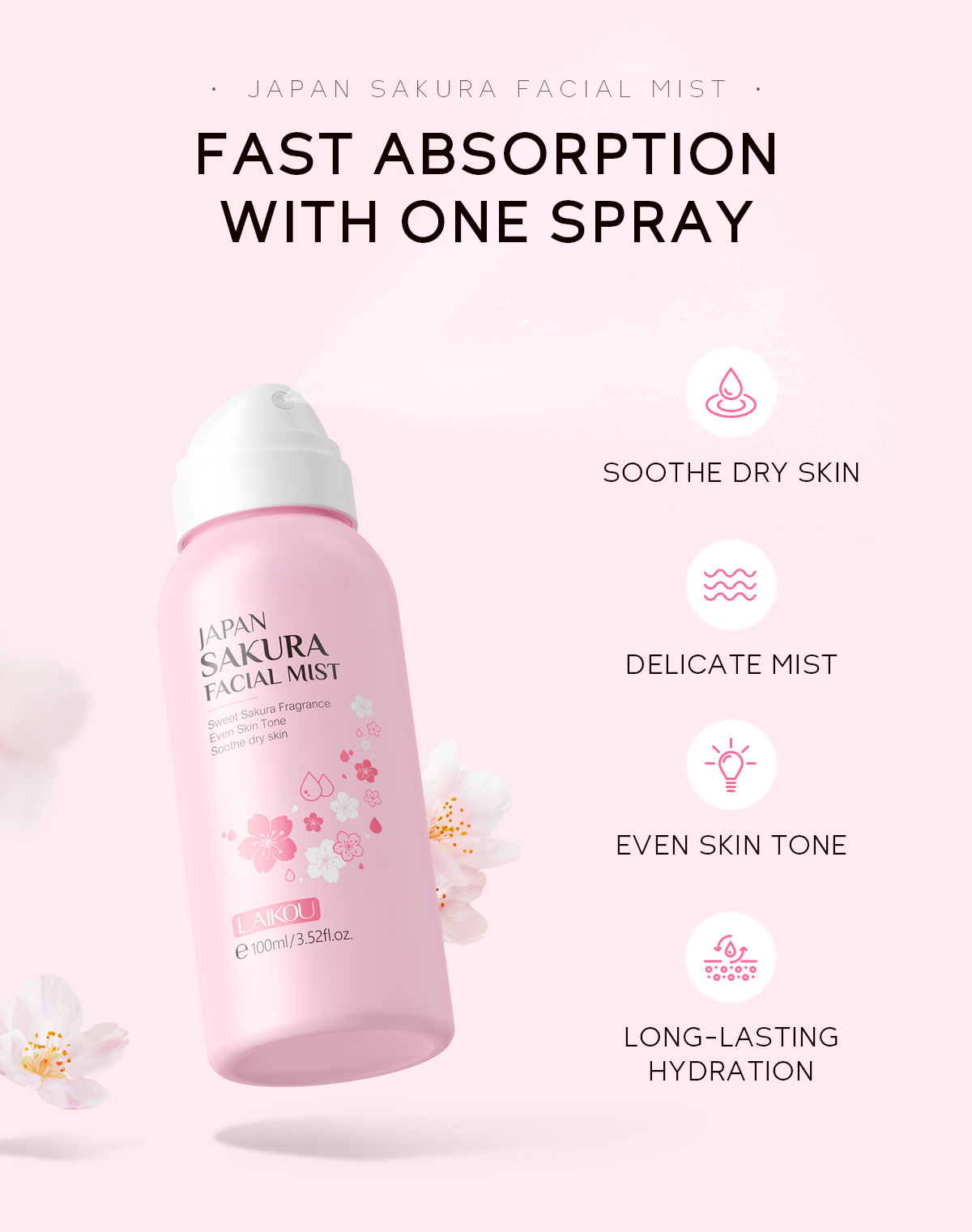 LAIKOU Sakura-Spray iluminador - Oil Mister Spray Bottle reseña y precio
